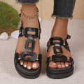 Damen Komfortable Sandalen mit modernen Blockelementen und anatomischem Fußbett R&B