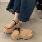 Damen Plattform-Mules mit durchlöchertem Netzdesign und komfortabler Sohle R&B