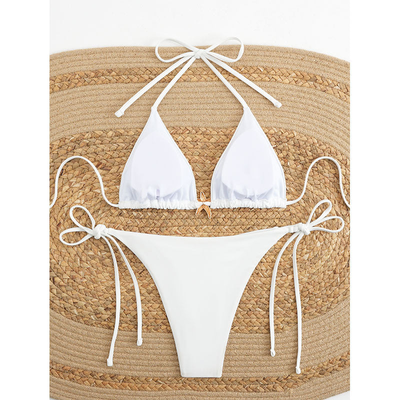 Damen Triangel-Bikini mit modischen Schnürdetails