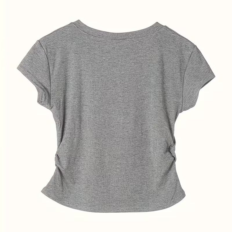 Damen T-Shirt mit kreativem Katzenmotiv und lässigem Schnitt R&B