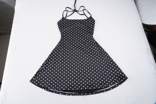 Damen ärmelloses Sommerkleid mit verspieltem Punktemuster R&B