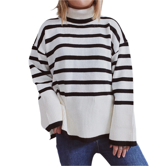 R&B | Gestreifter Strickpullover für Herbst & Winter