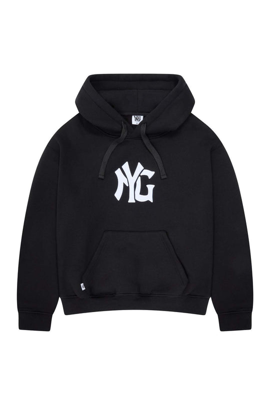 Unisex nan weit geschnittene Kapuzen-Sweatjacke mit beidseitig öffnendem Reißverschluss und Logo-Applikation R&B