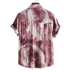 Damen Kurzarmhemd mit kreativem Aquarell-Design