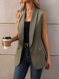 Damen ärmellose Blazerjacke mit schickem Revers R&B