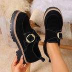 Damen Schnürschuhe mit modischem Riemen und robustem Profil R&B