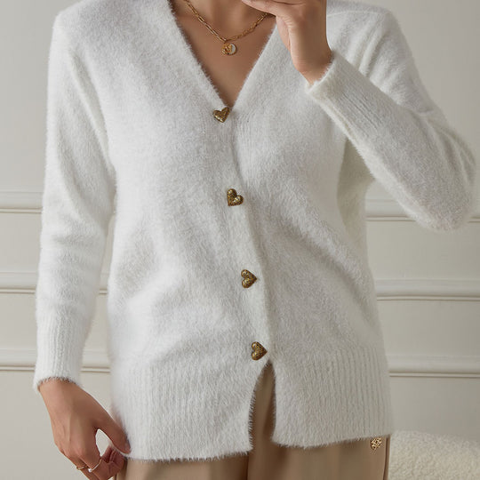 Damen kuschelige Strickjacke R&B