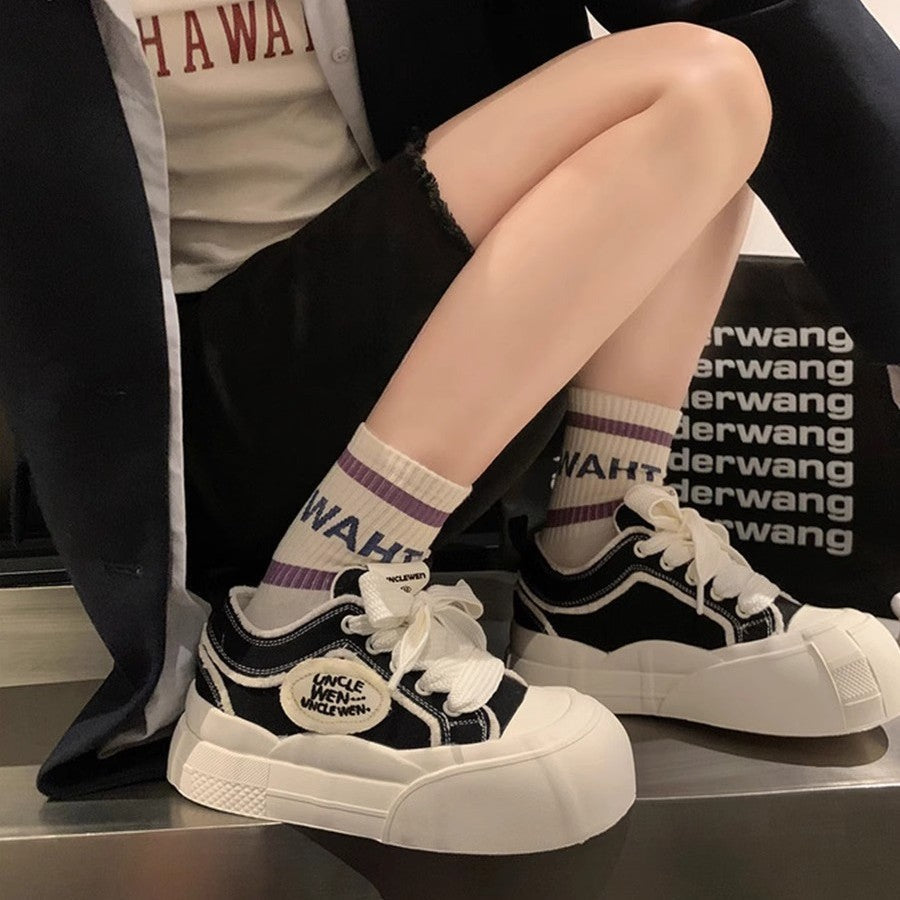 Damen Sportliche Plateau-Sneaker mit breiter Sohle und verspieltem Design R&B