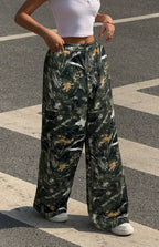 Damen Weitgeschnittene Print-Hose mit elastischem Bund R&B
