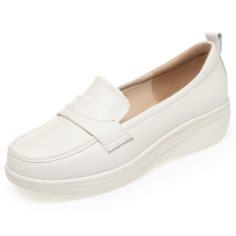 Damen Bequeme Mokassins mit erhöhtem Absatz und klassischem Design R&B