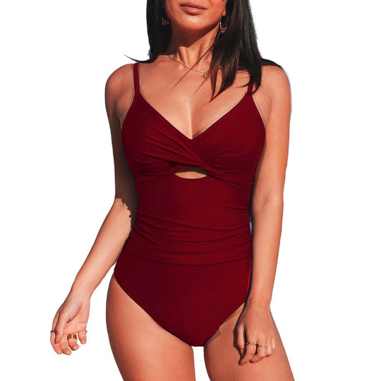 Damen Eleganter Einteiler-Badeanzug mit modischem Cut-Out R&B