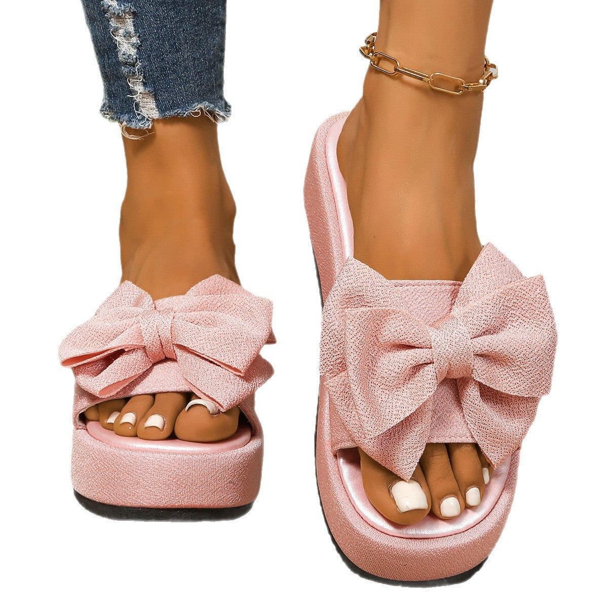 Damen modische Plateau-Sandalen mit decorative Schleifenverzierung R&B