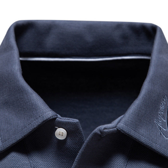 Herren Langarm Poloshirt aus atmungsaktivem Baumwollmix mit modischen Akzenten