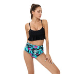 Damen Bikini-Set mit kreativem Rüschendesign und hoch geschnittenem Slip R&B