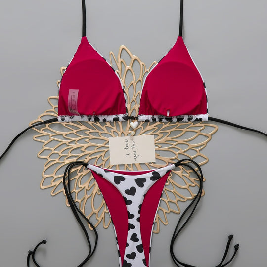 Damen Triangel-Bikini mit Herzen R&B