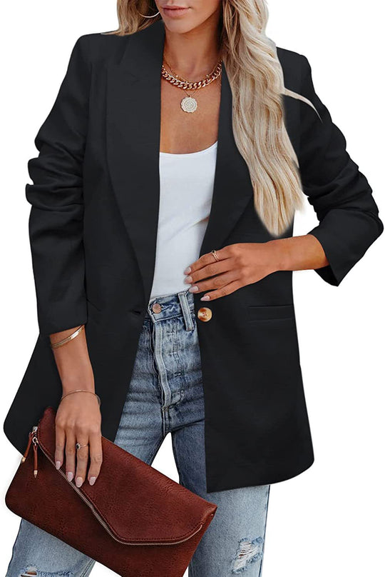 R&B | Doppelreihiger Blazer mit Gerafften Ärmeln und Taschen