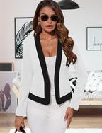 Damen Moderne Blazerjacke mit kontrastierenden Details R&B