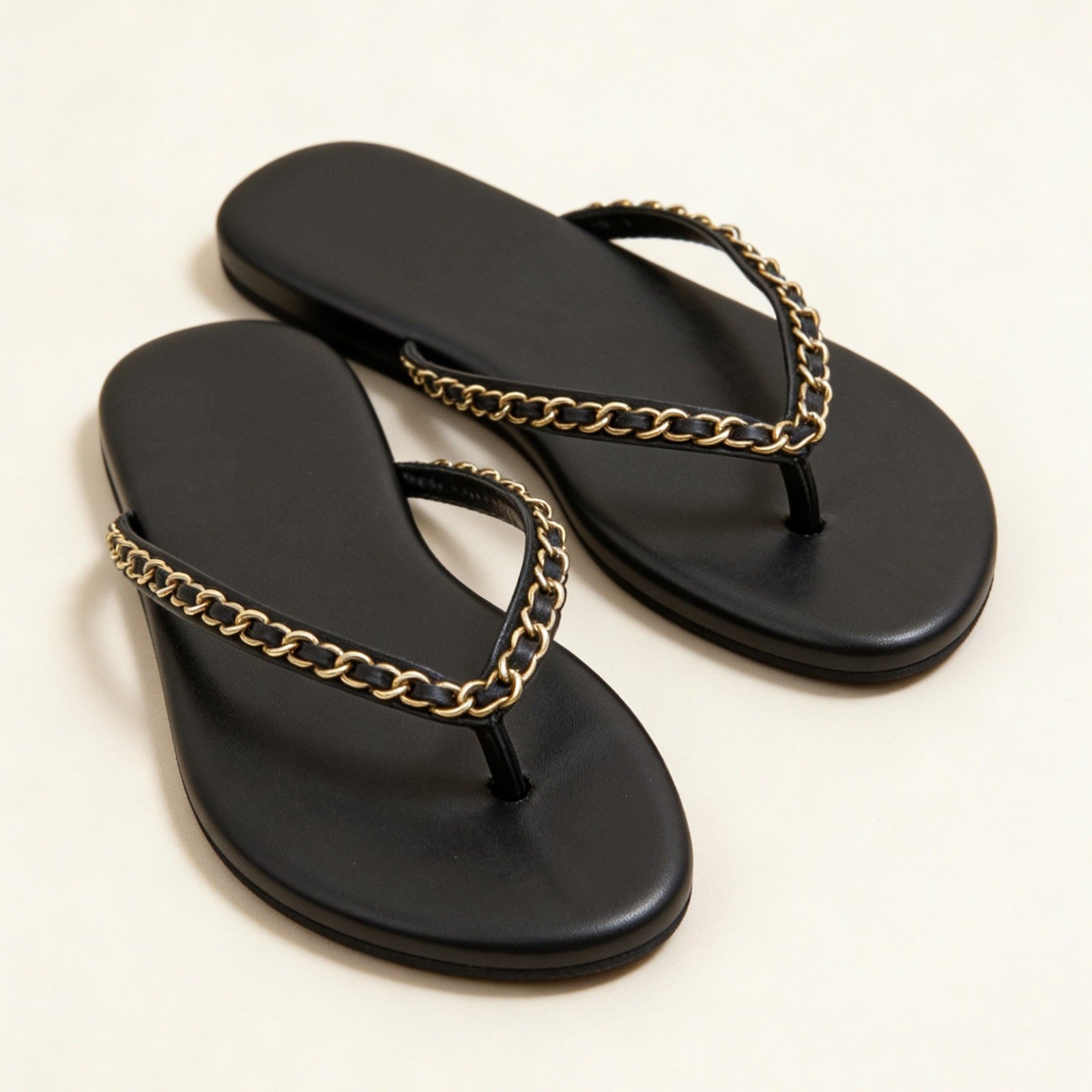 Damen Zehentrenner-Sandalen mit glamourösem Kettendetail R&B