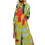 Damen Hemdblusenkleid mit farbenfrohem grafischen Muster und legere Passform R&B