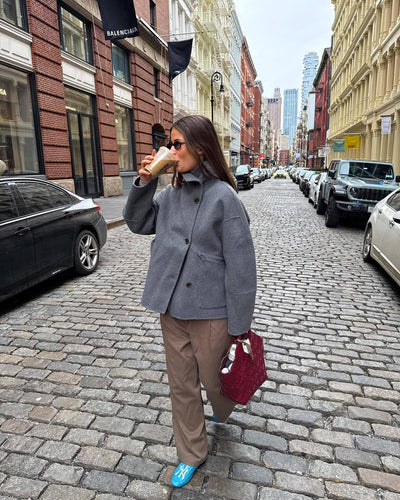 Damen Modische Oversized-Jacke aus hochwertigem Wollmix R&B
