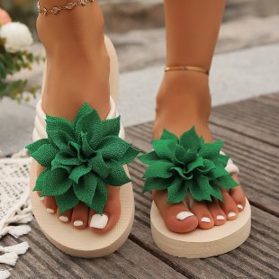 Damen Zehentrenner-Sandalen mit dekorativem Blumen-Detail und komfortablem Fußbett R&B