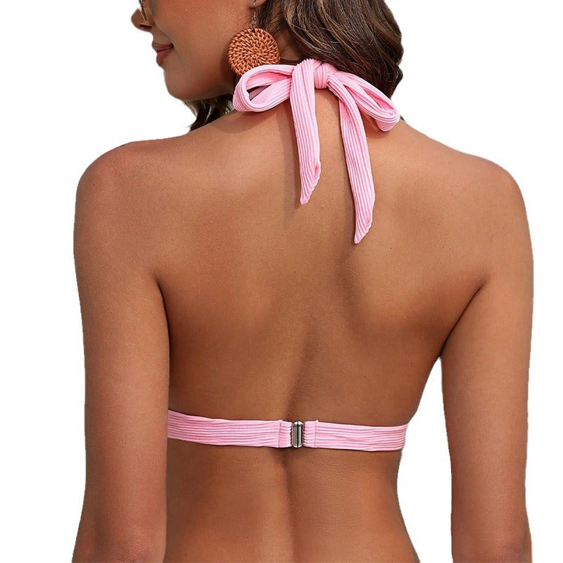 Damen Triangel-Bikinioberteil mit Raffungen und elegantem Schmuckdetail R&B