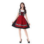 Damen nan traditionelles Dirndlkleid mit Karo-Mieder und gesteppter Schürze R&B