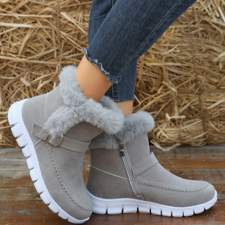 Damen Stylische Winterstiefeletten mit weichem Kunstfell R&B