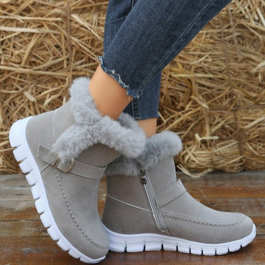 Damen Stylische Winterstiefeletten mit weichem Kunstfell R&B