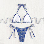 Damen Triangel-Bikini mit verstellbaren BindR&Bändern und floralem Print R&B
