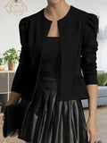 Damen Modische Blazerjacke mit Puffärmeln und strukturiertem Design R&B