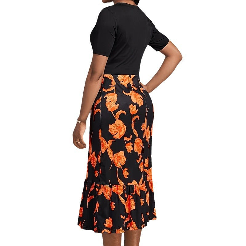 Damen Kleid mit floralem Muster und Knopfdetails R&B