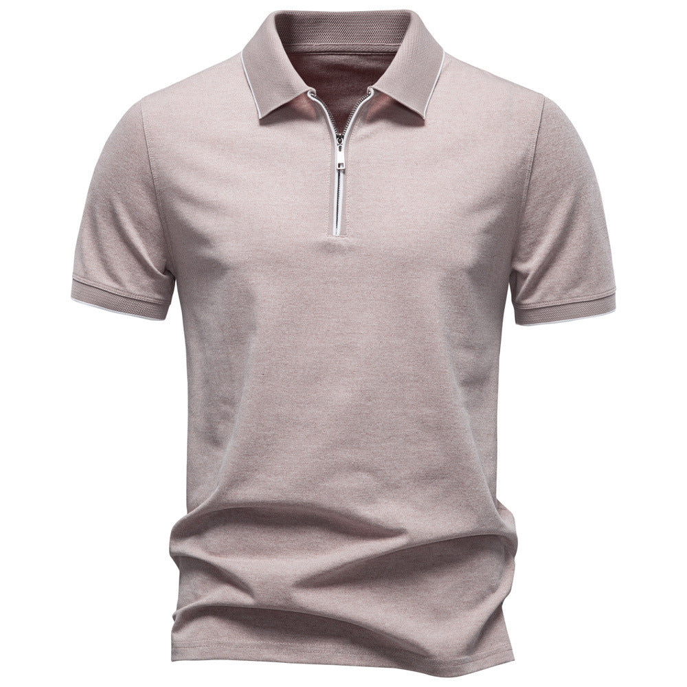 Herren nan atmungsaktives kurzärmeliges Poloshirt mit halbhohem Reißverschluss und Piquéstruktur R&B