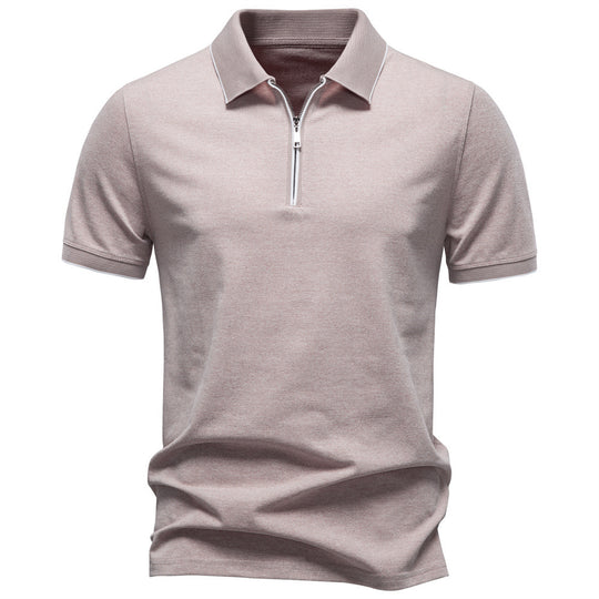 Herren nan atmungsaktives kurzärmeliges Poloshirt mit halbhohem Reißverschluss und Piquéstruktur R&B