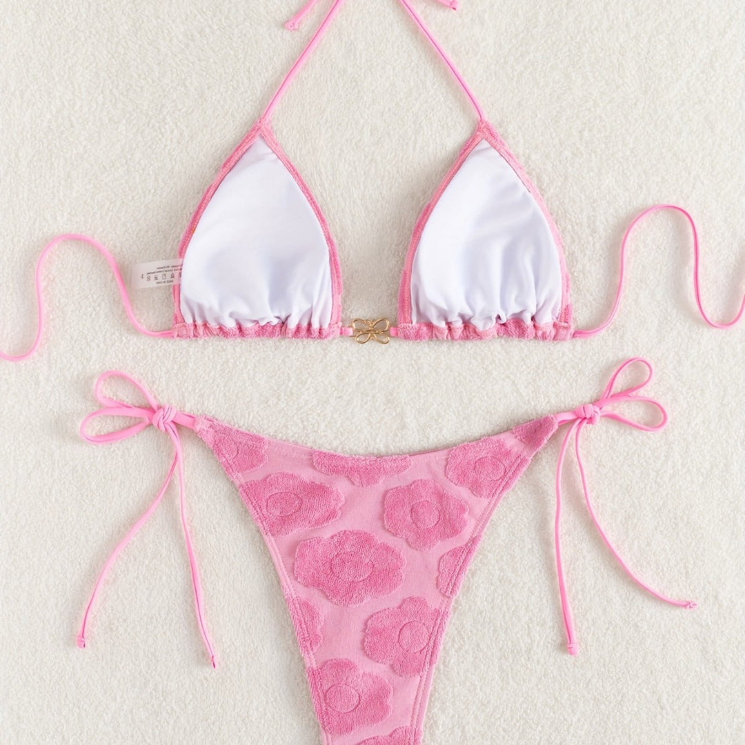 Damen Bikini-Set mit raffiniertem Blumenmuster und verstellbaren Trägern R&B