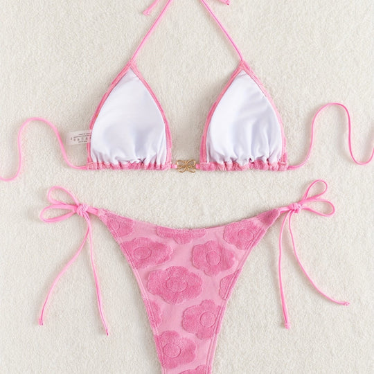 Damen Bikini-Set mit raffiniertem Blumenmuster und verstellbaren Trägern R&B