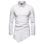 Herren Longsleeve Hemd im avantgardistischen Design mit asymmetrischem Saum R&B