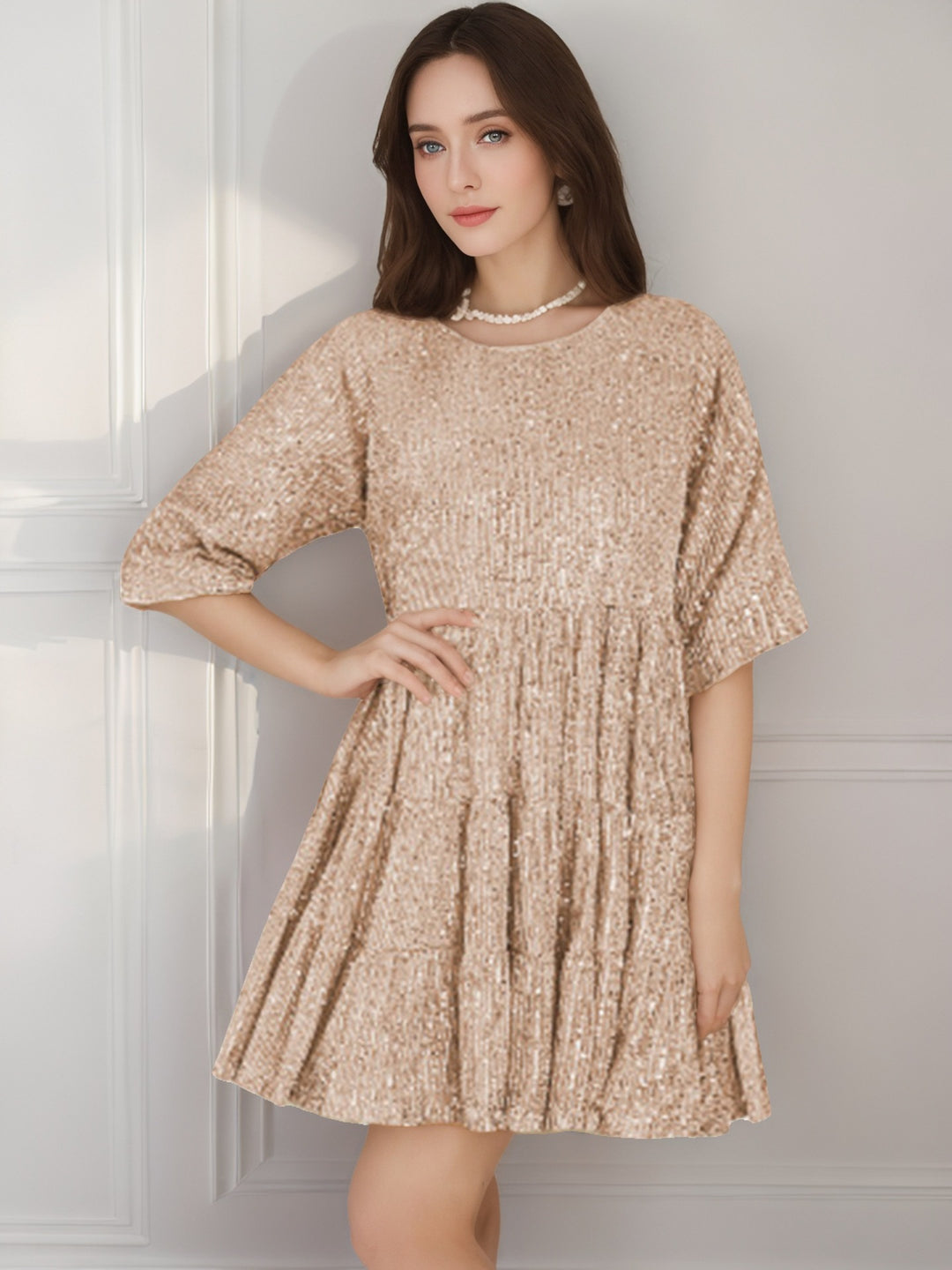 Damen Glitzerndes Party-Kleid R&B
