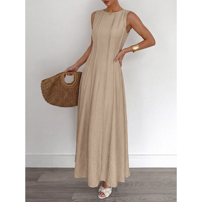 Damen Langarm Maxikleid mit eleganten Streifen und schmeichelndem Schnitt R&B