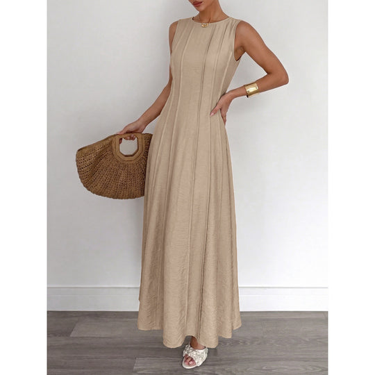 Damen Langarm Maxikleid mit eleganten Streifen und schmeichelndem Schnitt R&B