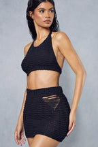 Damen Strick-Bikini-Set mit einzigartigem Cut-out-Design R&B