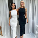 Damen Maxikleid mit elegantem Wellenmuster R&B