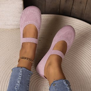 Damen elastische Ballerinas mit komfortablem Fußbett R&B