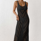 Damen luftiges Häkel-Midi-Kleid R&B