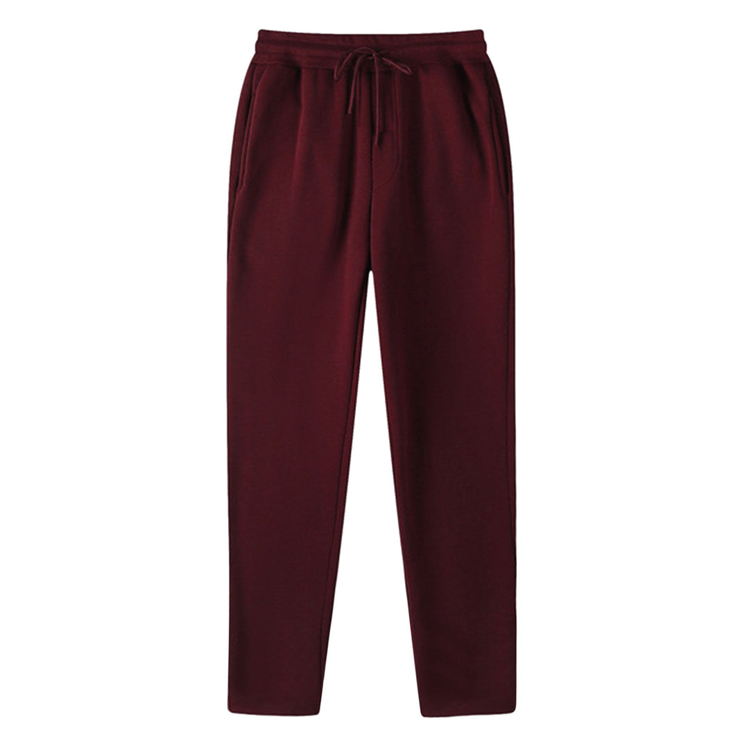 Herren nan geradlinige Sweatpants aus melierter Baumwollmischung mit elastischem Bund Kordelzug und Seitentaschen R&B