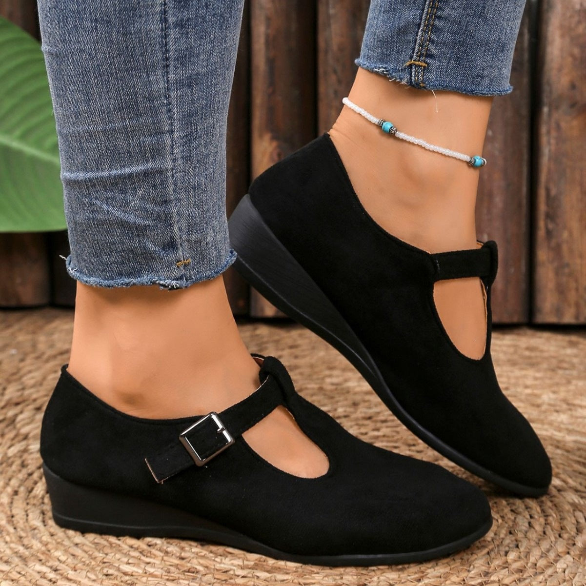 Damen Elegante Mokassins mit modischem Riemendesign R&B