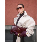 Damen modische Trenchjacke mit breitem Kragen und Taillengürtel R&B