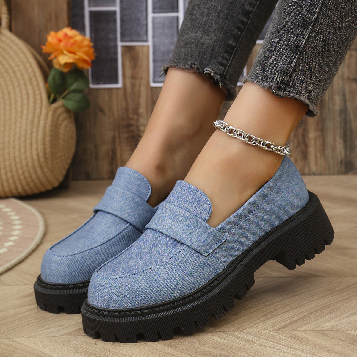 Damen Komfortable Clogs im Jeans-Look mit stabiler Profilsohle R&B