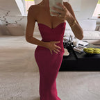 Damen Elegantes Bodenkleid mit strategisch platzierten Schnürdetails R&B