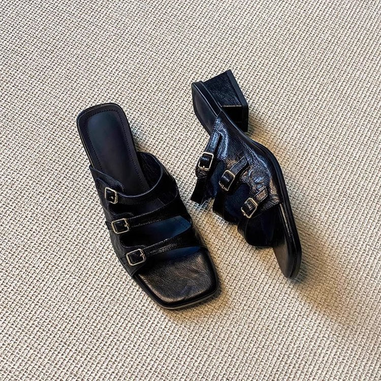 Damen modische Pantoletten mit verstellbaren Riemen und stilvollem Design R&B
